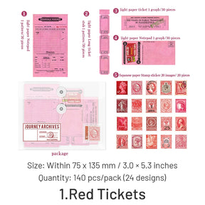 Multi-Size Travel Ticket Decorative Paper sku-1