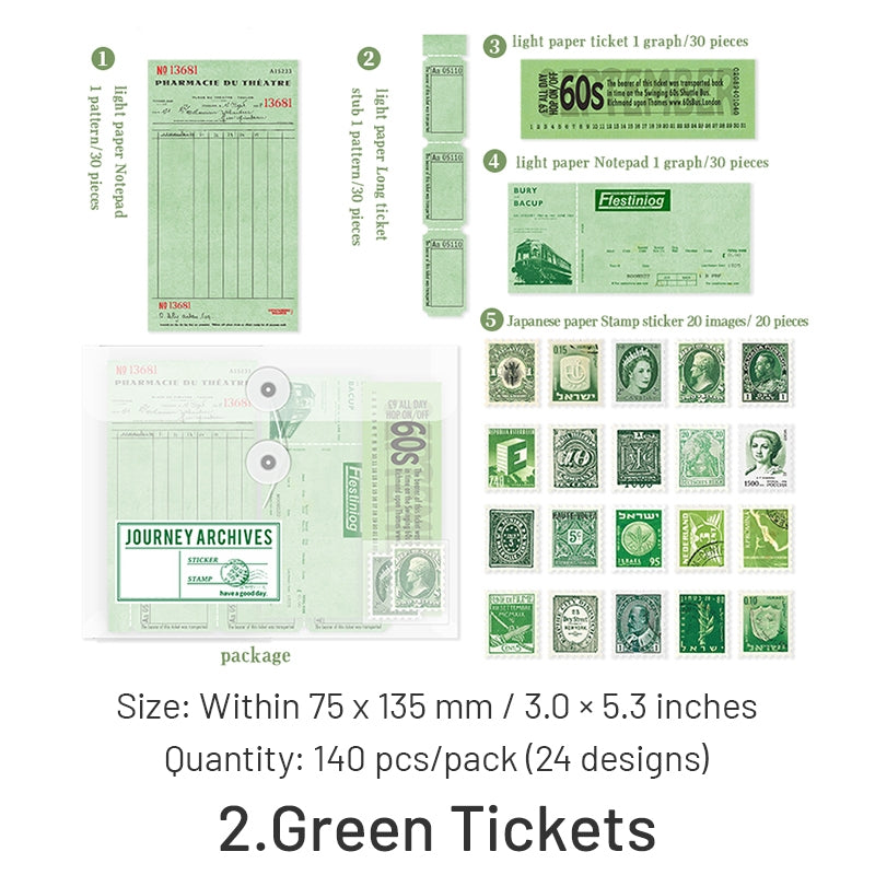 Multi-Size Travel Ticket Decorative Paper sku-2