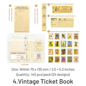 Multi-Size Travel Ticket Decorative Paper sku-4
