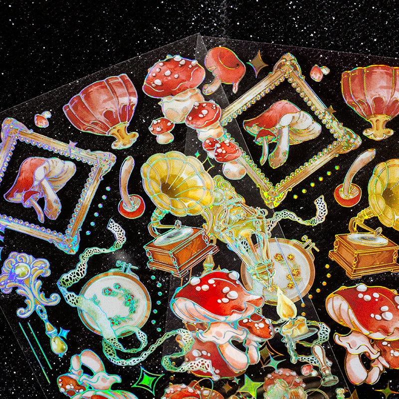 Mushroom Kaleidoscope 3D Mushroom PET Sticker Pack c