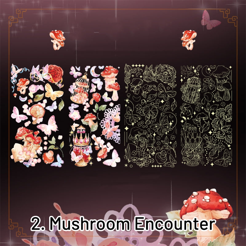Mushroom Kaleidoscope 3D Mushroom PET Sticker Pack sku-2