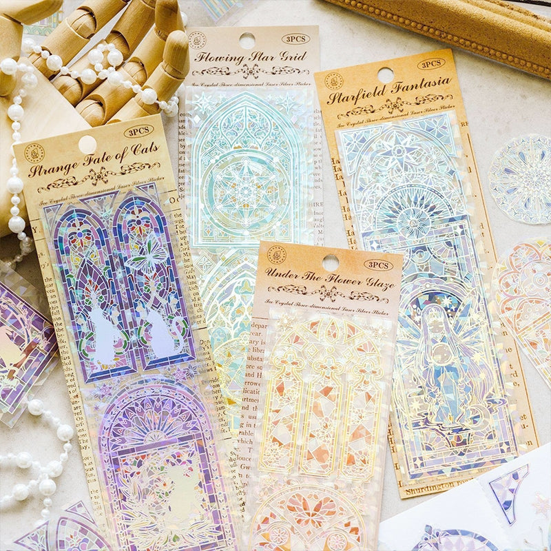 Mystical Holographic Hot Stamping Window PET Stickers a