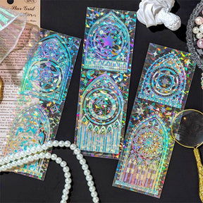 Mystical Holographic Hot Stamping Window PET Stickers b1
