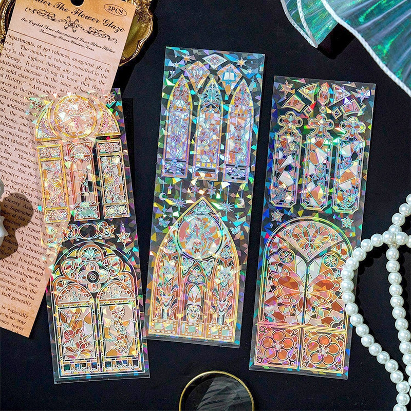 Mystical Holographic Hot Stamping Window PET Stickers b3