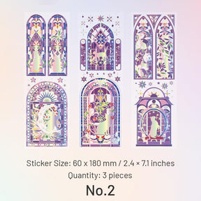 Mystical Holographic Hot Stamping Window PET Stickers sku-2
