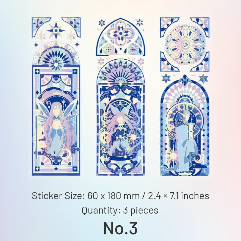 Mystical Holographic Hot Stamping Window PET Stickers sku-3