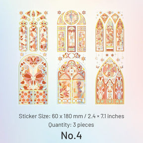 Mystical Holographic Hot Stamping Window PET Stickers sku-4