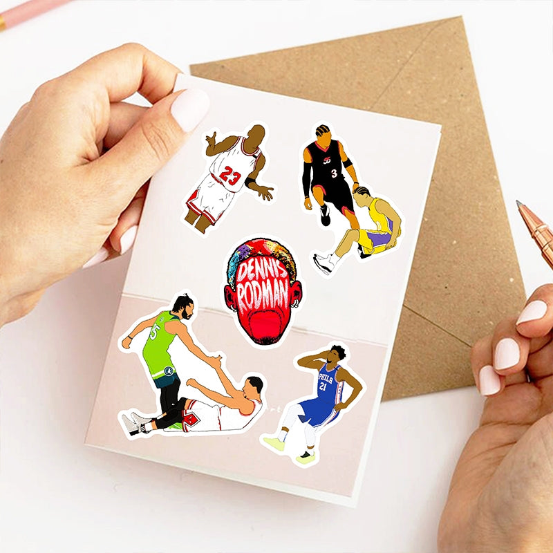Cartoon Graffiti Basketball Team Logo Stickers - Stamprints1