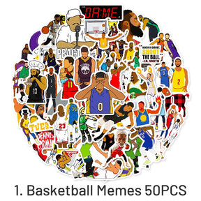 NBA Series Cartoon Graffiti Basketball Team Logo Stickers sku-1