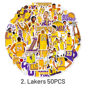 NBA Series Cartoon Graffiti Basketball Team Logo Stickers sku-2