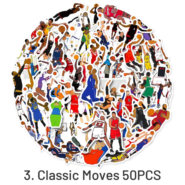 NBA Series Cartoon Graffiti Basketball Team Logo Stickers - PVC Decals ...