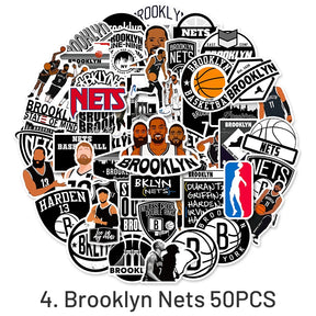 NBA Series Cartoon Graffiti Basketball Team Logo Stickers sku-4