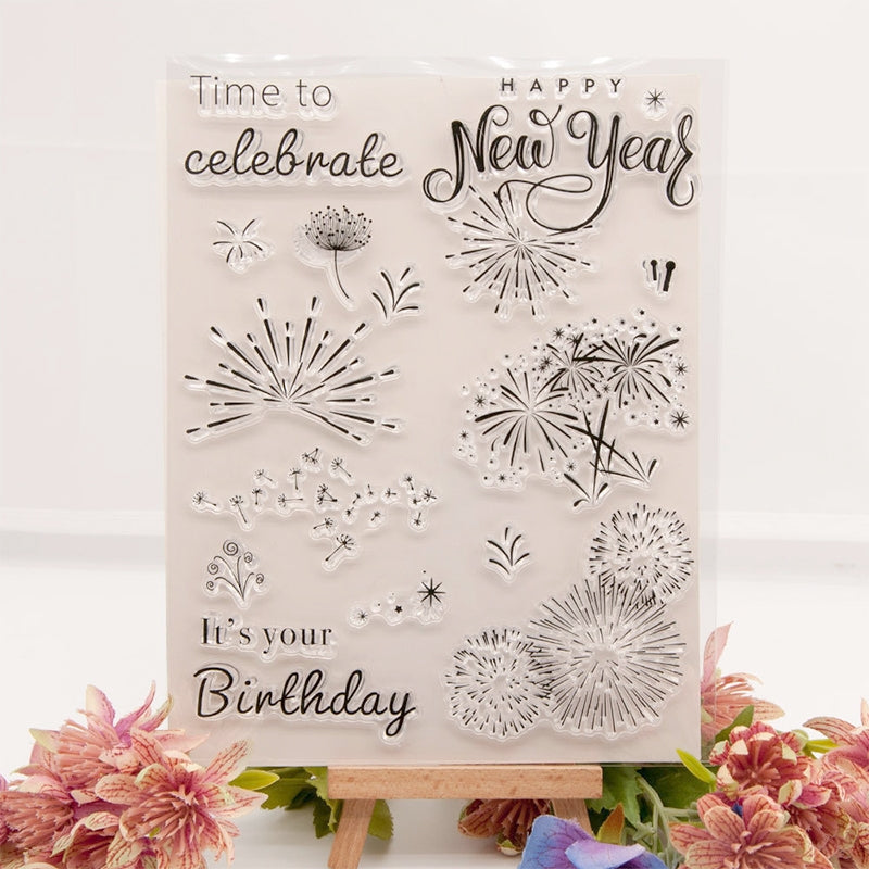 New Year Fireworks Clear Silicone Stamp a