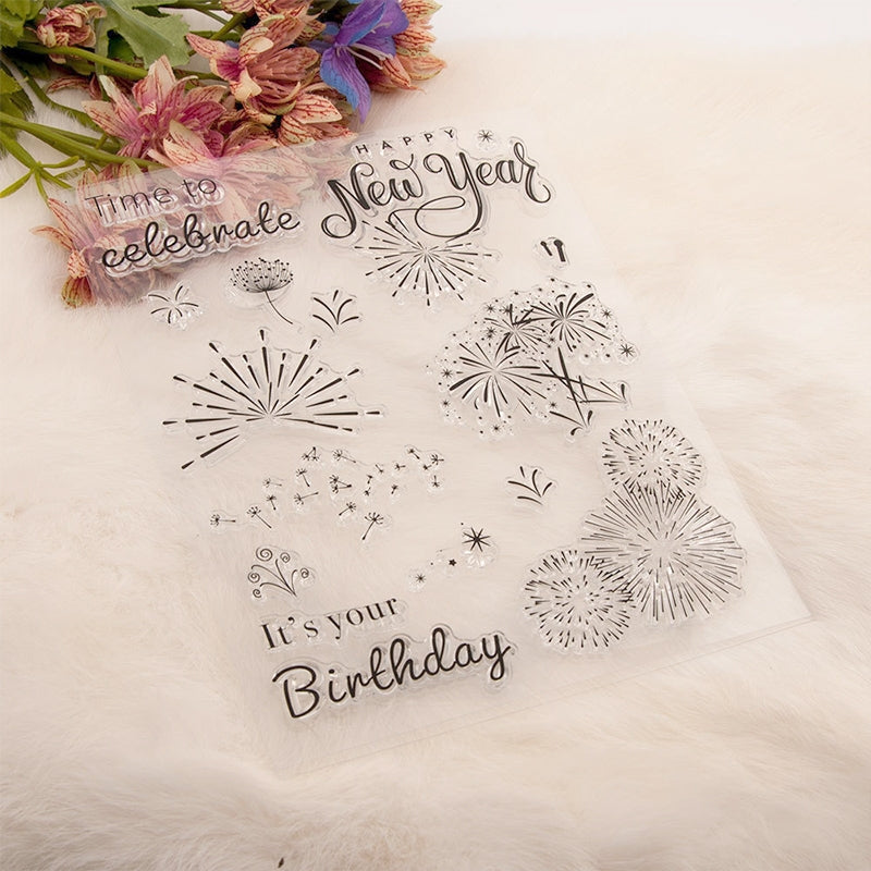 New Year Fireworks Clear Silicone Stamp b2