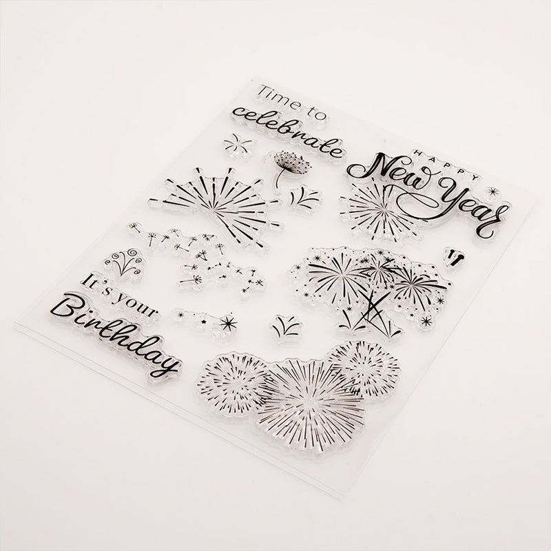 New Year Fireworks Clear Silicone Stamp b3