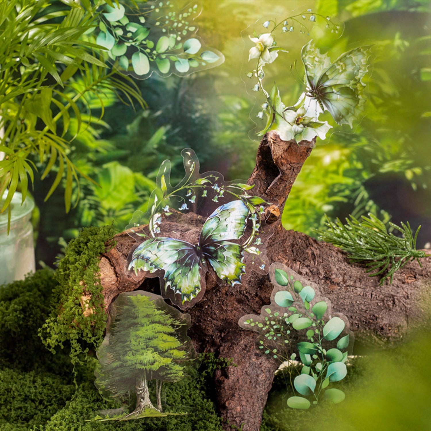 Norwegian Forest Series Green Landscape Sticker Pack 10