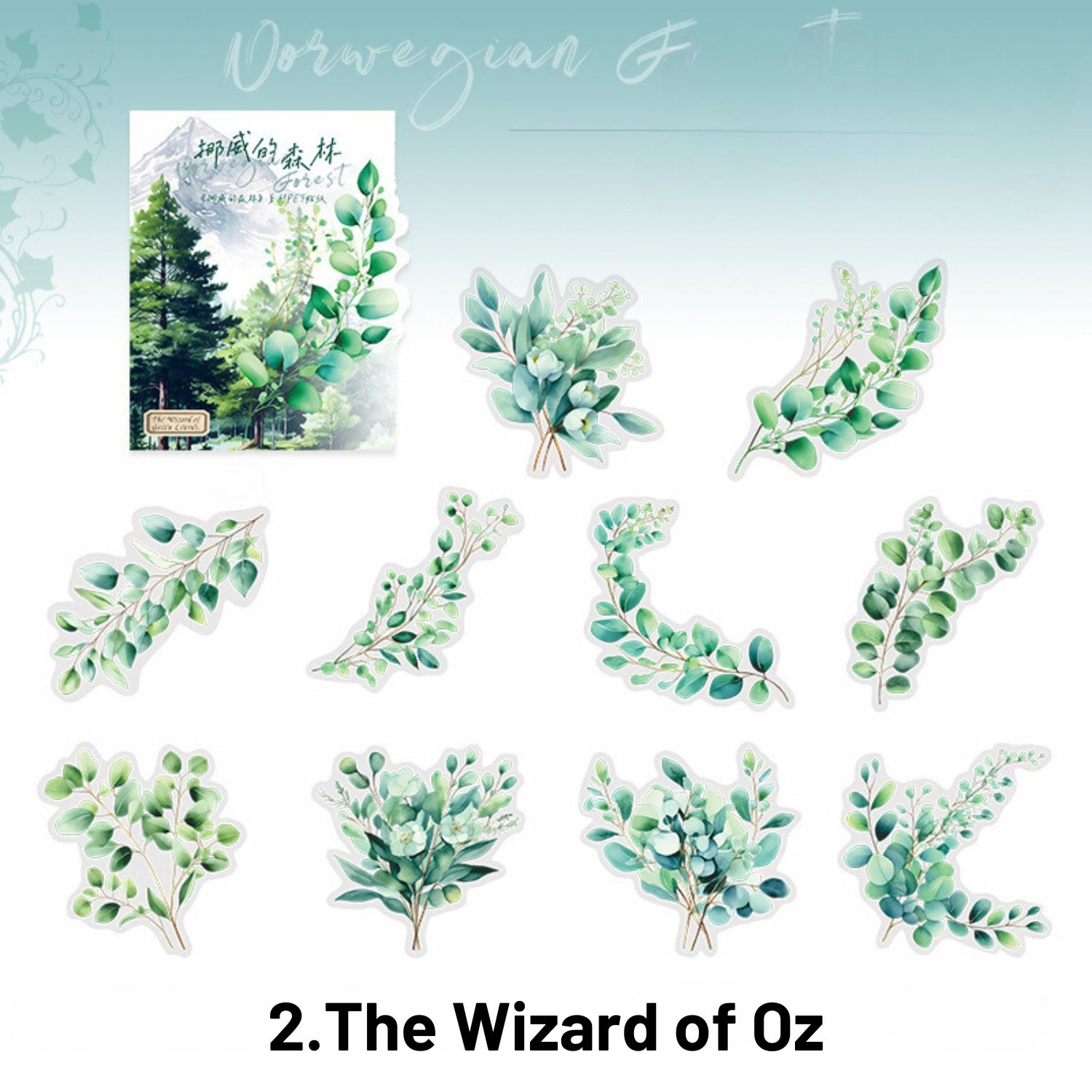 Norwegian Forest Series Green Landscape Sticker Pack 2