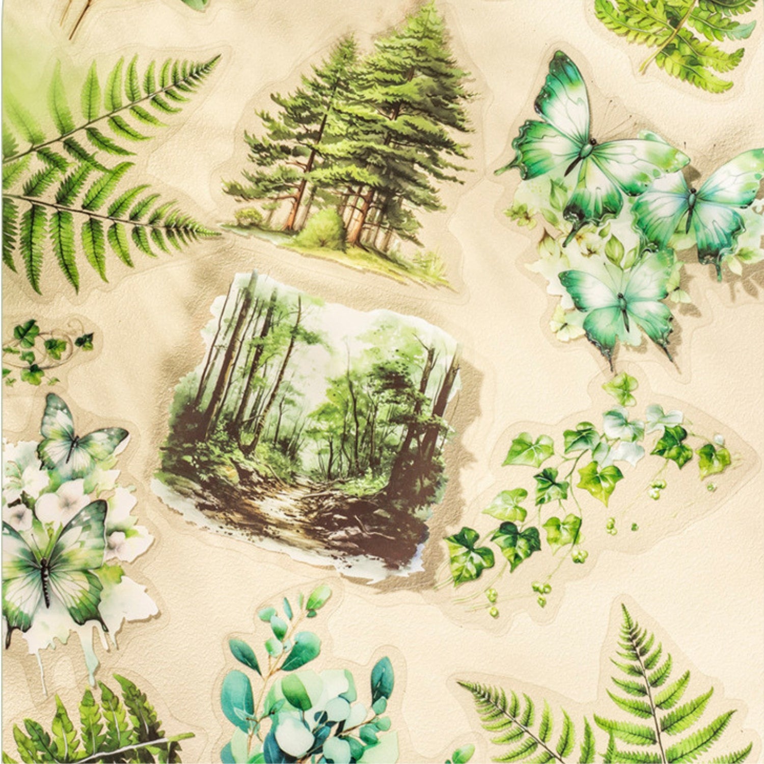 Norwegian Forest Series Green Landscape Sticker Pack 22