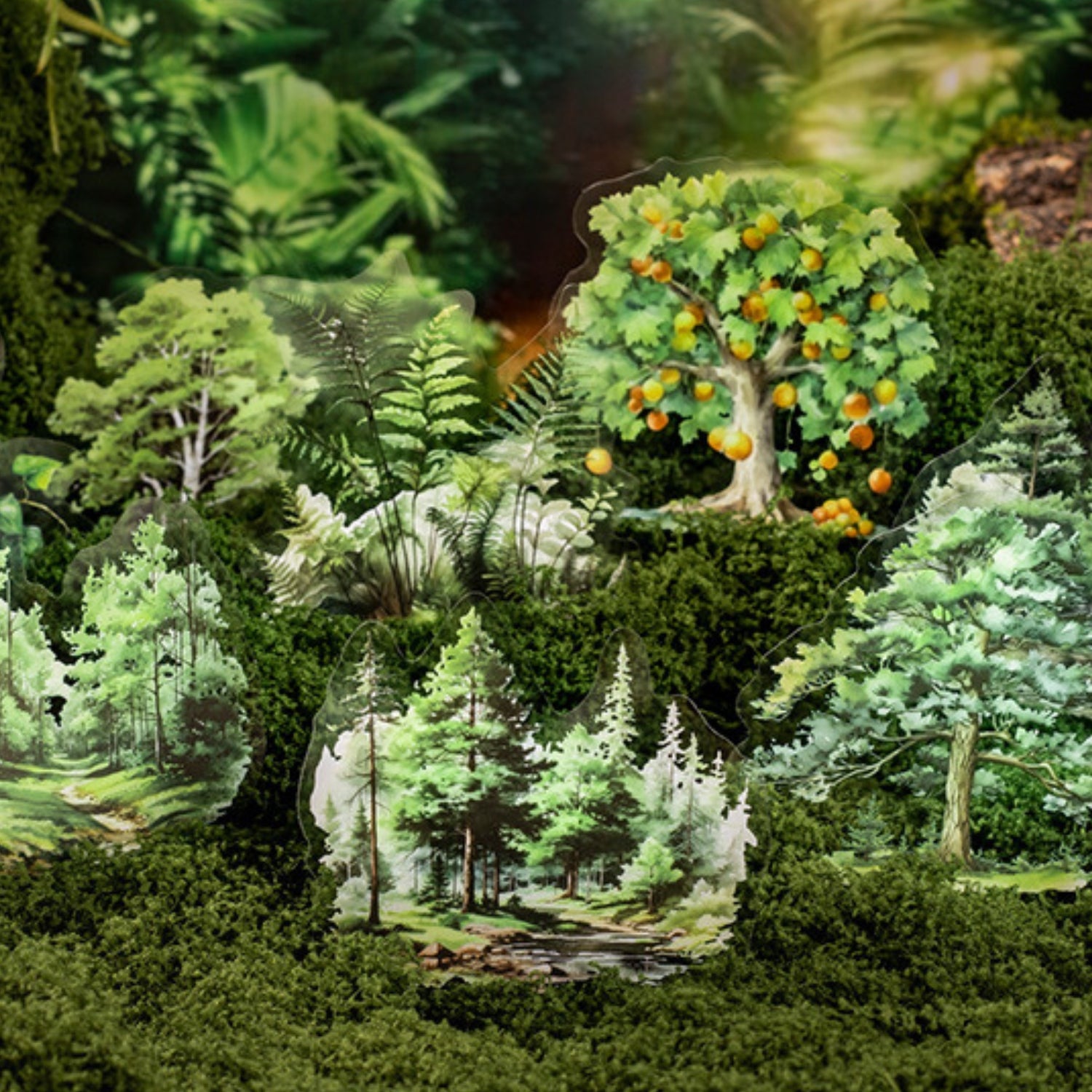 Norwegian Forest Series Green Landscape Sticker Pack 23