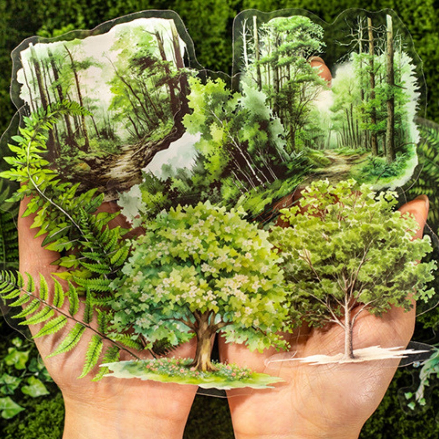 Norwegian Forest Series Green Landscape Sticker Pack 25