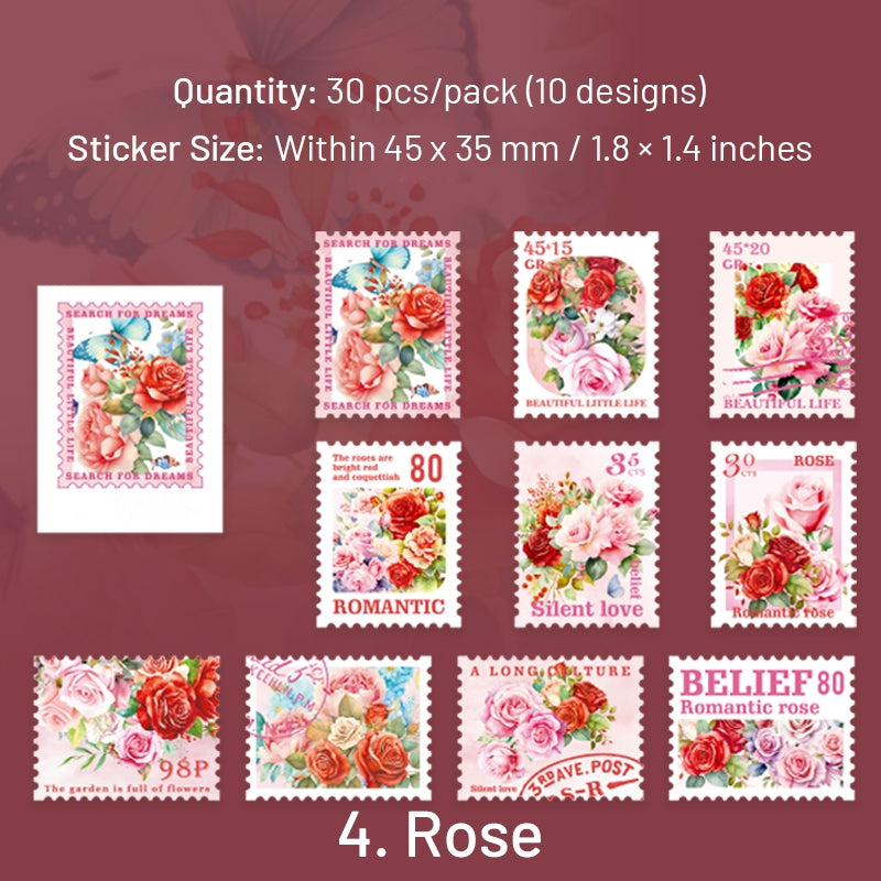 Nostalgic Square Colored Stamp Shell Light PET Sticker sku-4