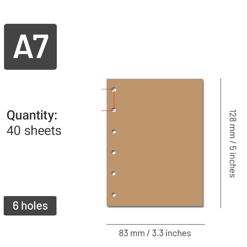 Notebook Blank Replacement Refills - A4, A5, B5, A6, A7 sku-1