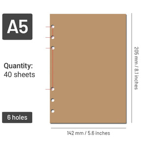 Notebook Blank Replacement Refills - A4, A5, B5, A6, A7 sku-3
