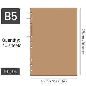 Notebook Blank Replacement Refills - A4, A5, B5, A6, A7 SKU-4