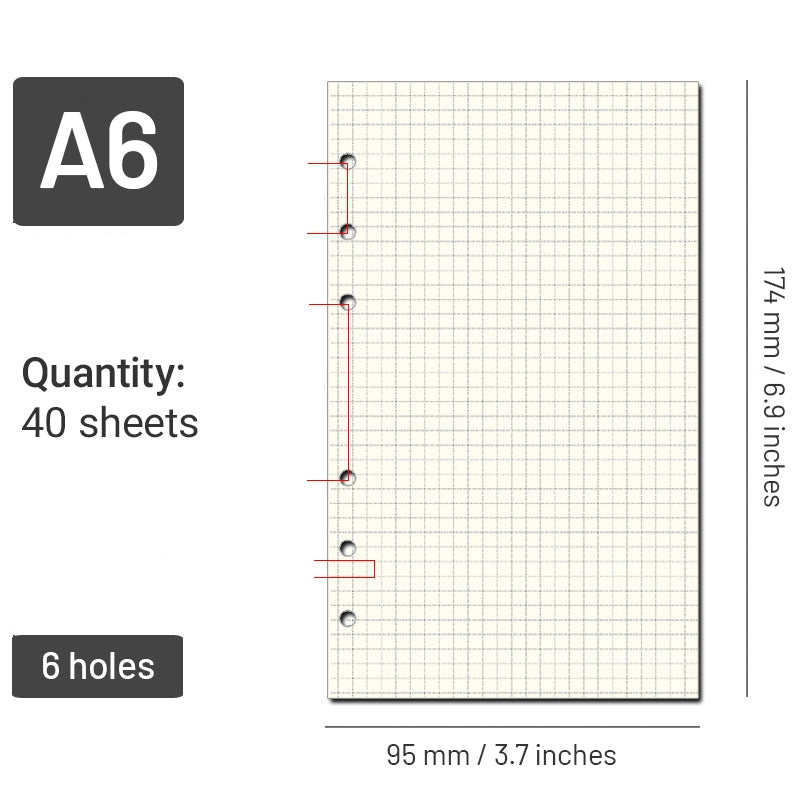 Notebook Grid Replacement Refills - A4, A5, B5, A6, A7 sku-2