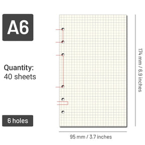 Notebook Grid Replacement Refills - A4, A5, B5, A6, A7 sku-2