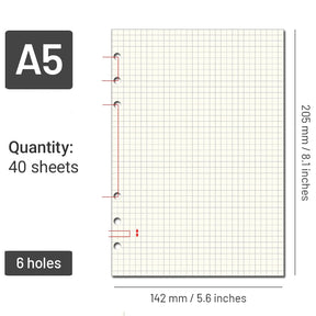 Notebook Grid Replacement Refills - A4, A5, B5, A6, A7 sku-3