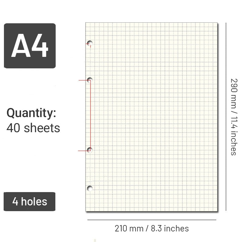 Notebook Grid Replacement Refills - A4, A5, B5, A6, A7 sku-5
