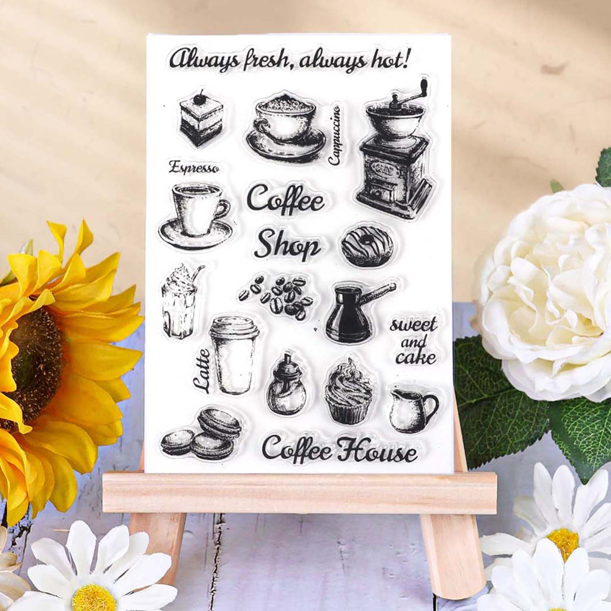 Office Diary Coffee Shop Delights Clear Acrylic Stamp