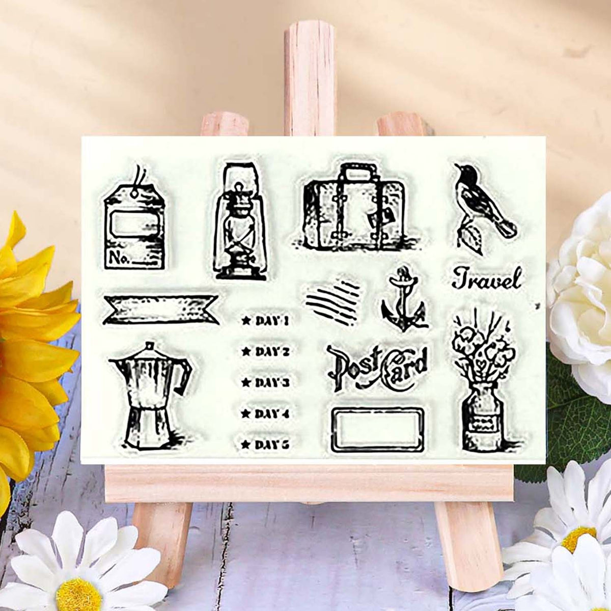 Office Diary Vintage Adventure Clear Acrylic Stamp