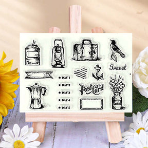 Office Diary Vintage Adventure Clear Acrylic Stamp