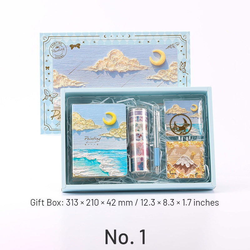 Oil Painting Journal Set in Sky and Moon Gift Box sku-1