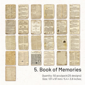 Old Memoir Scrapbook Paper - Manuscript, Butterfly, Mushroom sku-5