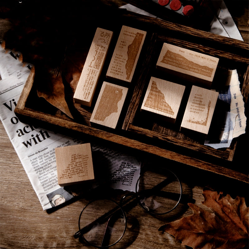 Old Newspaper Series Vintage English Wooden Rubber Stamp a