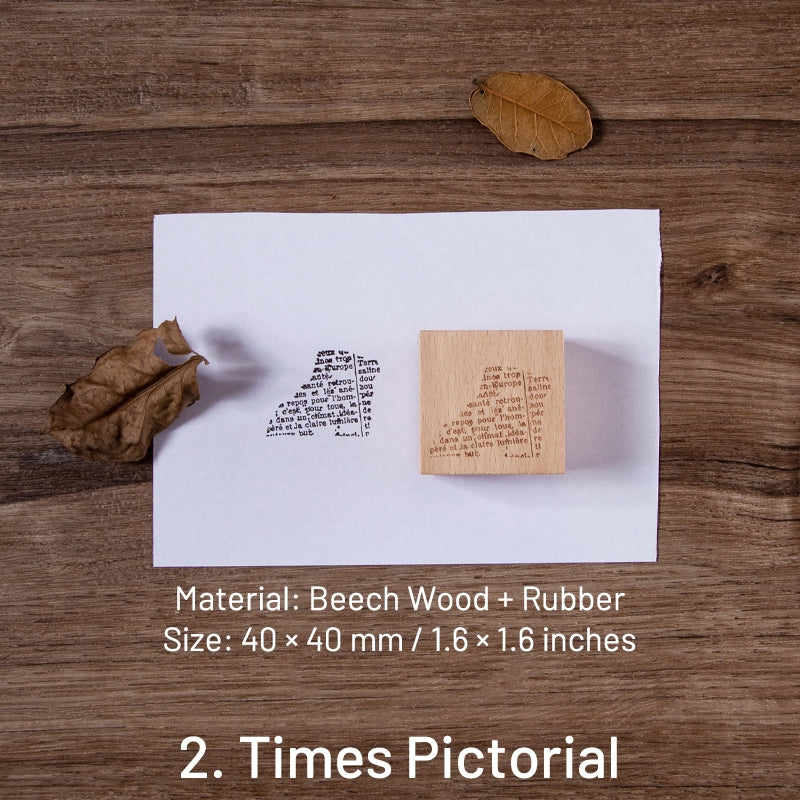 Old Newspaper Series Vintage English Wooden Rubber Stamp sku-2