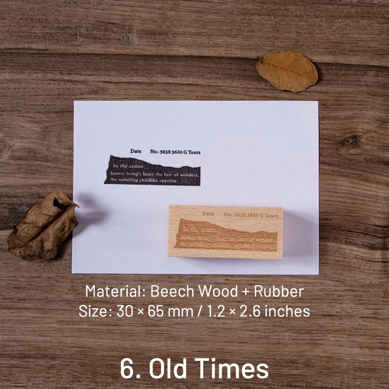 Old Newspaper Series Vintage English Wooden Rubber Stamp sku-6