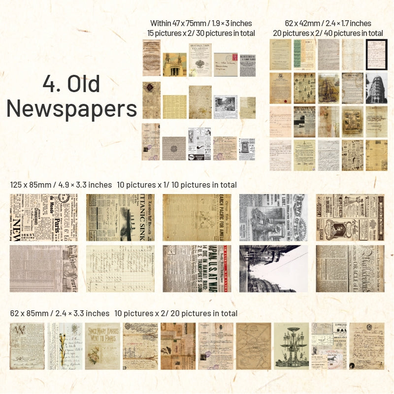 Old Times Scrapbook Paper - Newspaper, Flowers sku-4