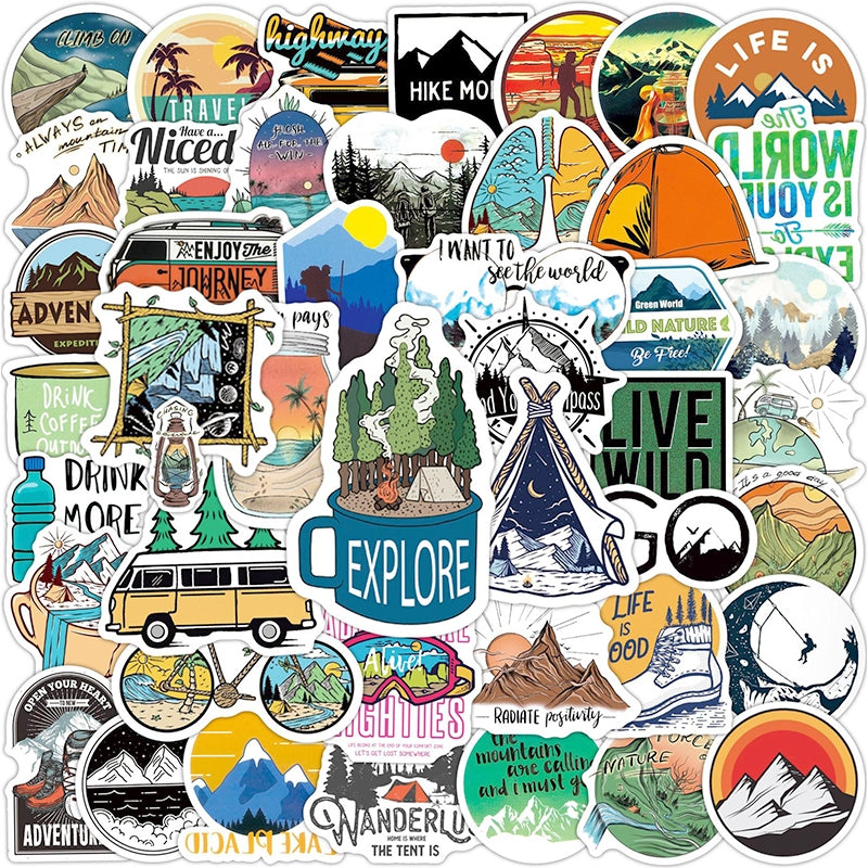 Outdoor Theme Camping Vinyl Stickers a