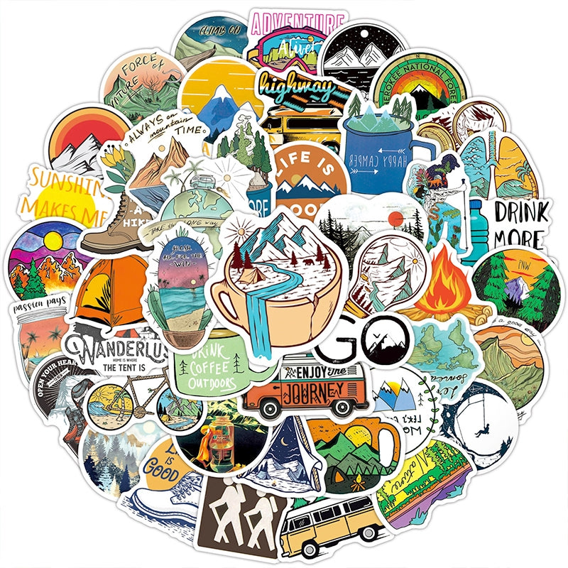 Outdoor Theme Camping Vinyl Stickers b4