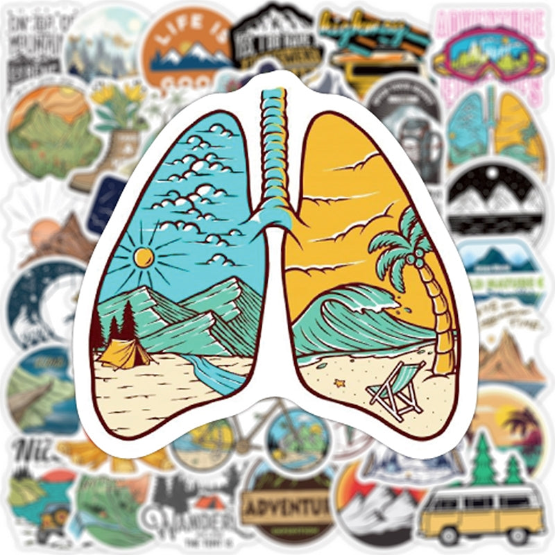 Outdoor Theme Camping Vinyl Stickers b5