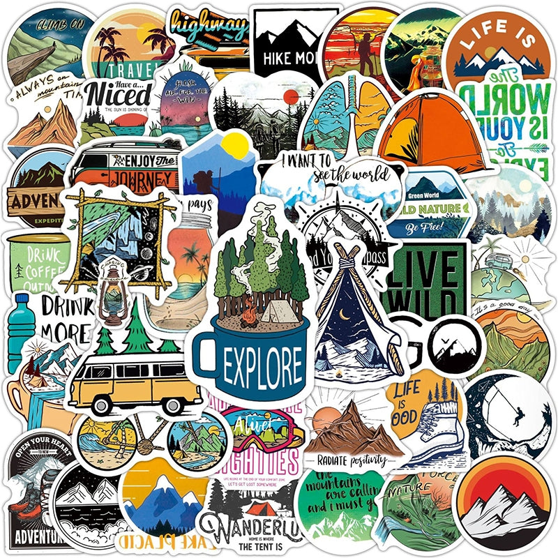 Outdoor Theme Camping Vinyl Stickers sku