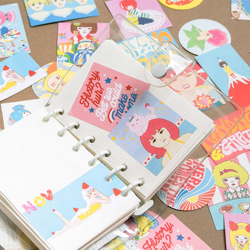 People Coated Paper Stickers - Girl, Teen, Poster, Garden b3