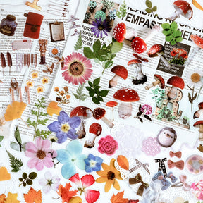 PET Decorative Sticker - Leaf, Petal, Stationery, Mushroom, Ribbon b3