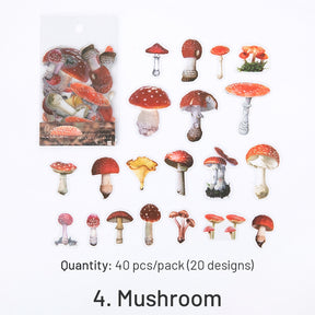 PET Decorative Sticker - Leaf, Petal, Stationery, Mushroom, Ribbon sku-4
