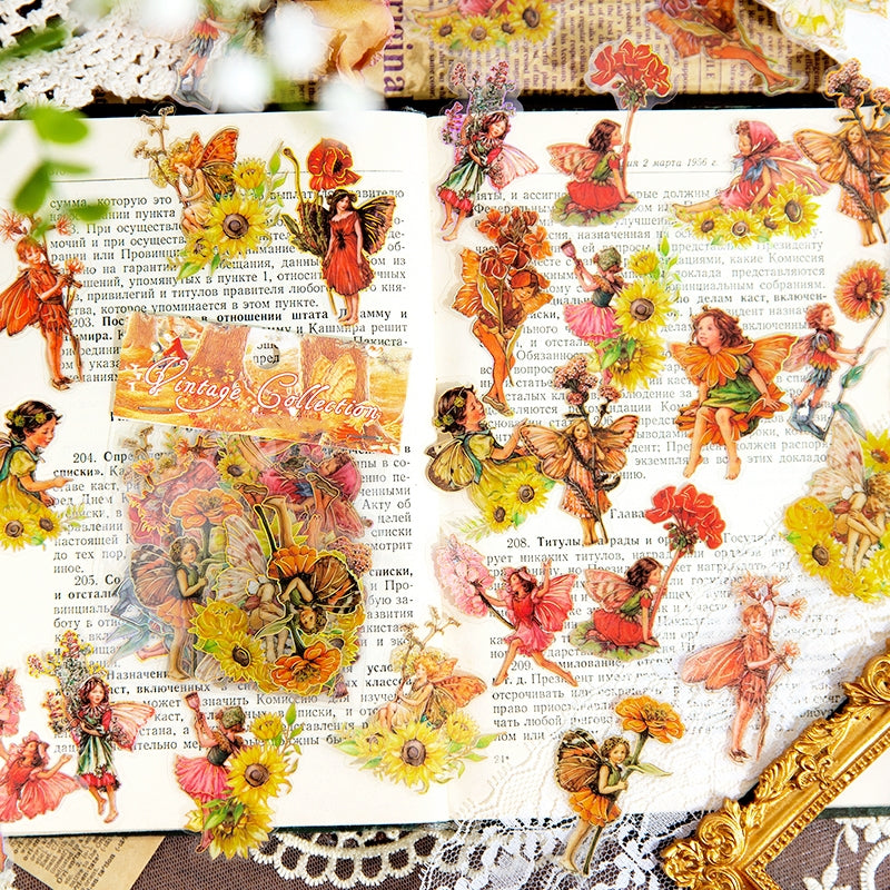 PET Foil Stamped Stickers - Words, Butterfly, Flower, Fairy b5