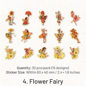 PET Foil Stamped Stickers - Words, Butterfly, Flower, Fairy sku-4